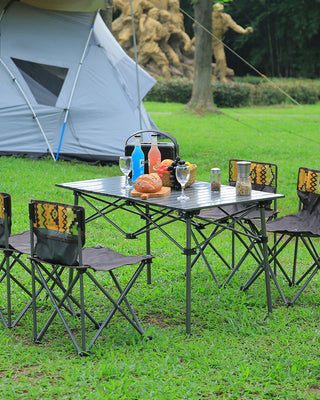 7 Piece Folding Camping Table and Chairs Set Portable with Carrying Bag Camp Furniture   