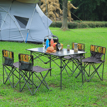7 Piece Folding Camping Table and Chairs Set Portable with Carrying Bag Camp Furniture