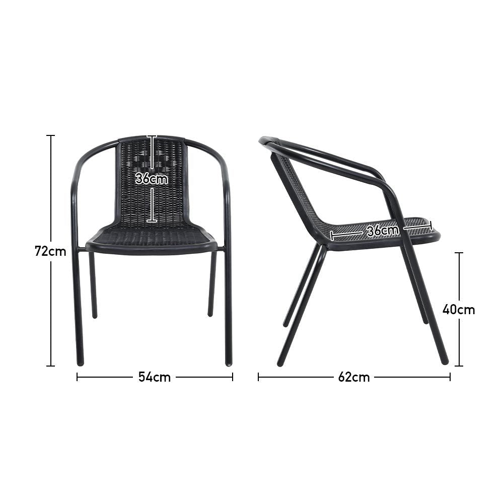 Set of 6 Stacking Patio Dining Side Chairs for All Weather Outdoor Bistro Garden Patio Side Chair