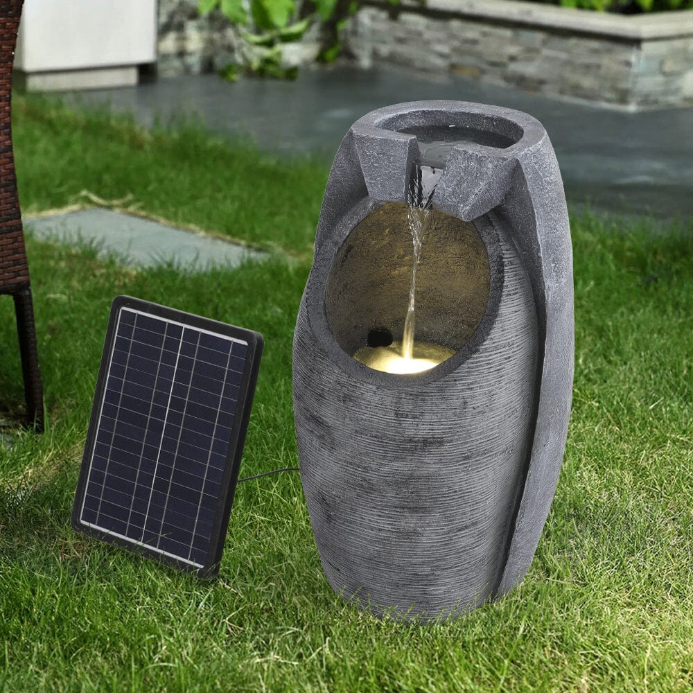 Solar-Powered Water Fountain Rockery Decor for Outdoor Living and Home