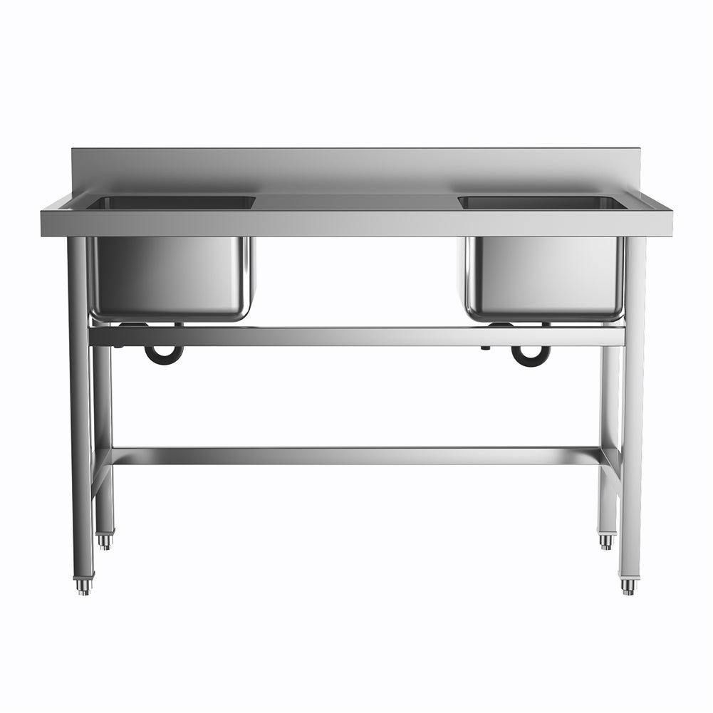 Stainless Steel Kitchen Sink Double Bowls Wash Basin with Drinboard Kitchen Sink Living and Home