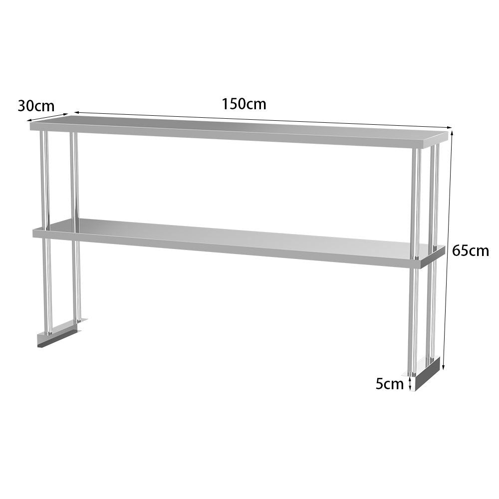 Commercial Kitchen Food Prep Work Table Stainless Steel Single Double Over Shelf Kitchen & Dining Room Tables Living and Home