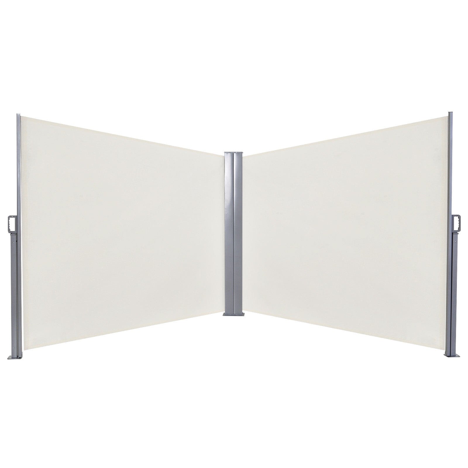 Retractable Double Side Awning - White Water Resistant Patio Awnings Living and Home