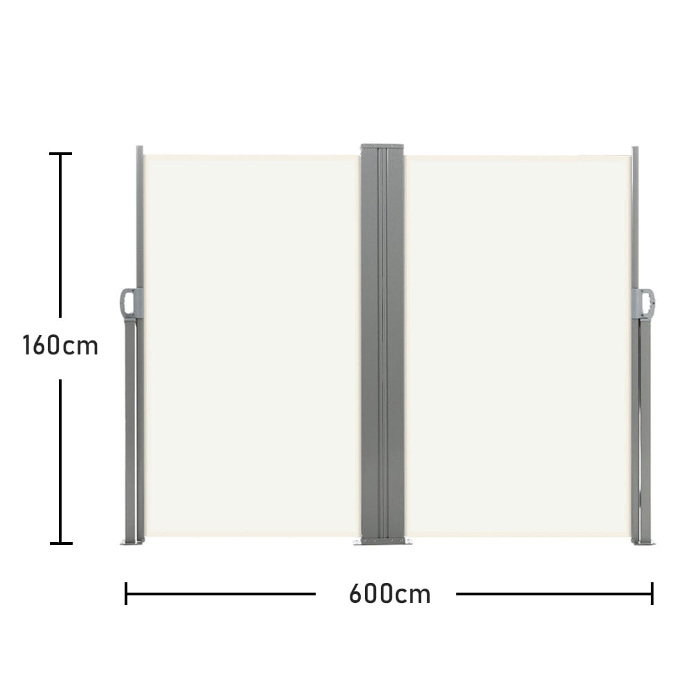 Retractable Double Side Awning - White Water Resistant Patio Awnings Living and Home