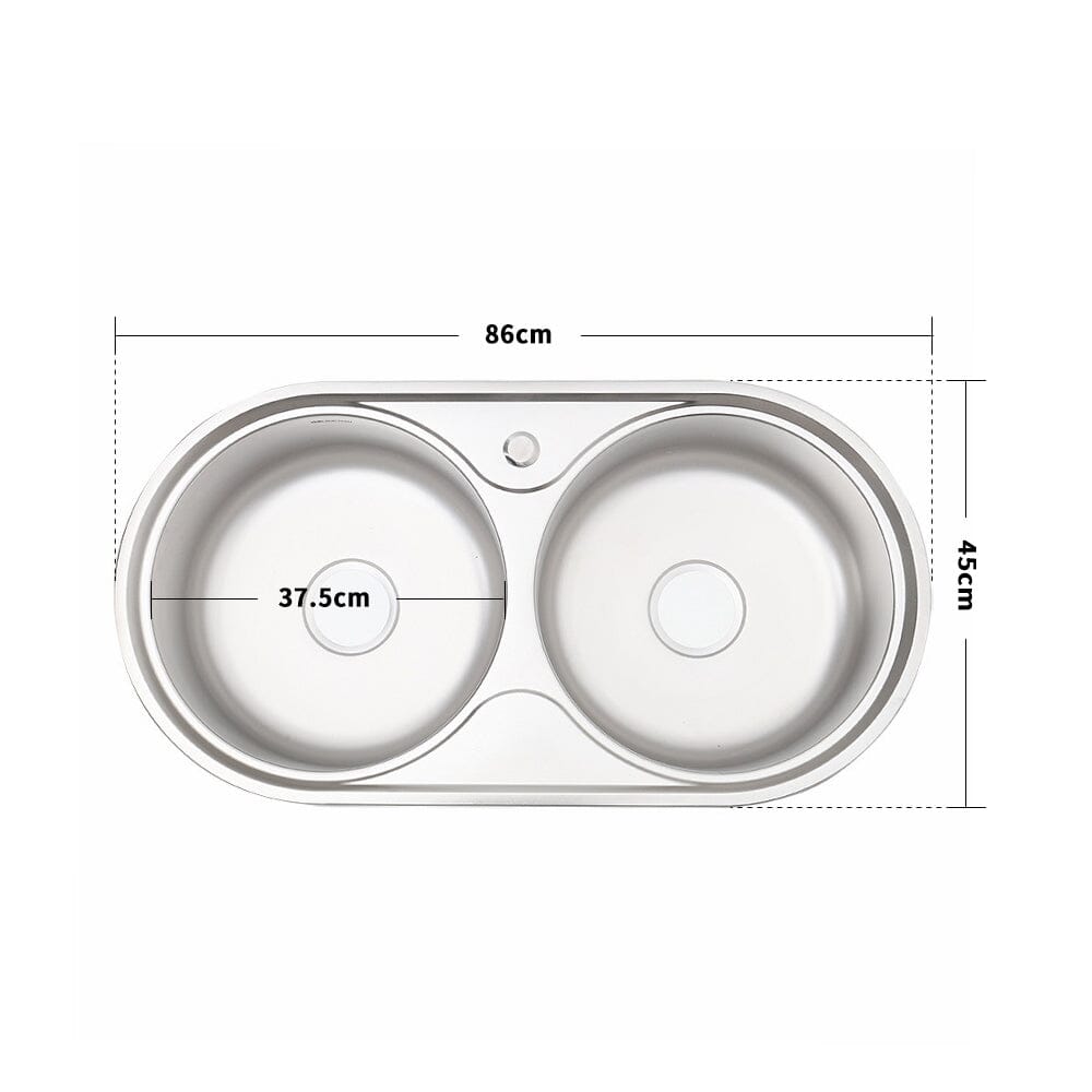 Double Bowl Kitchen Sink 0.6mm Stainless Steel Catering Sink Kitchen Sinks Living and Home