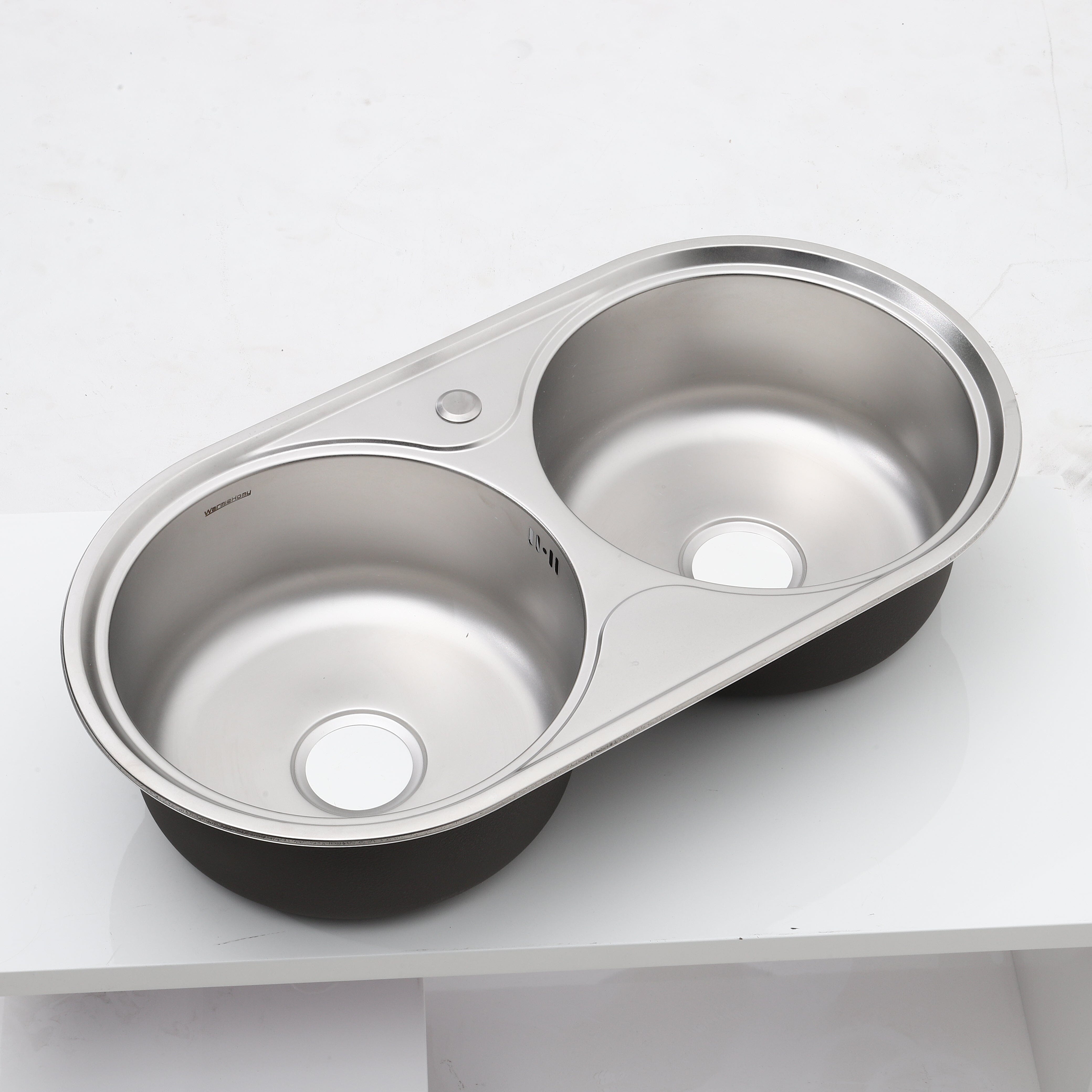 Double Bowl Kitchen Sink 0.6mm Stainless Steel Catering Sink Kitchen Sinks Living and Home