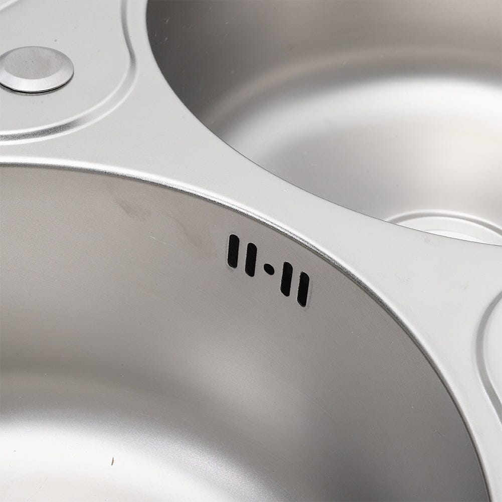 Double Bowl Kitchen Sink 0.6mm Stainless Steel Catering Sink Kitchen Sinks Living and Home