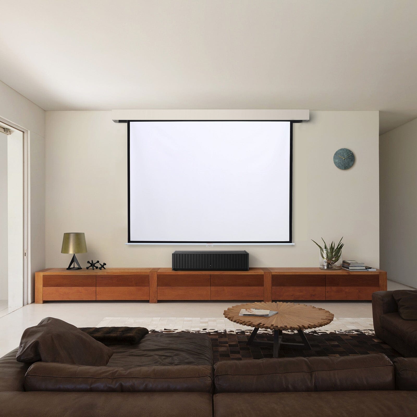 Manual Pull Down Retractable Projector Screen 4:3 Projector Screens Living and Home