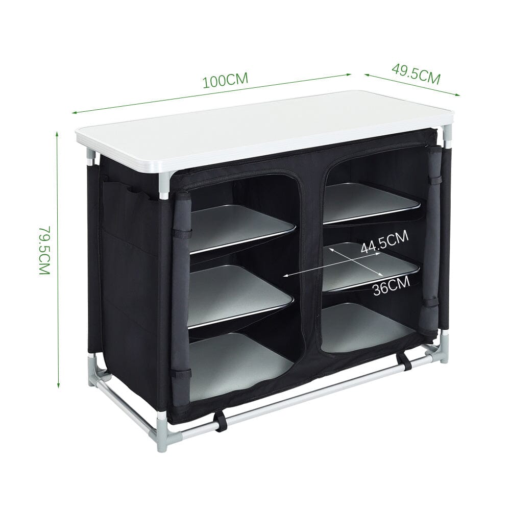 Camping Outdoor Kitchen with 4 Adjustable Feet and 6 Layers Camping Kitchen Living and Home