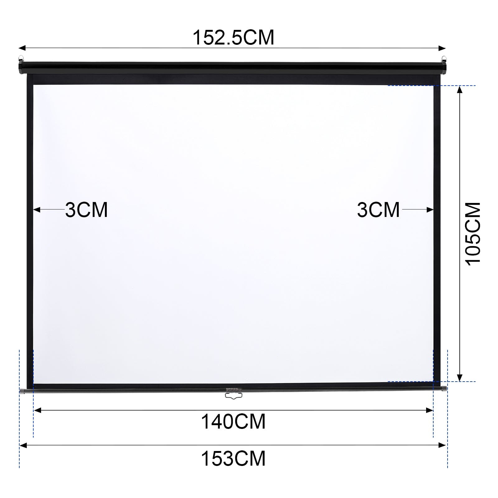 4:3 Projector Screen with Manual Pull Down for Home Theater Projector Screens Living and Home