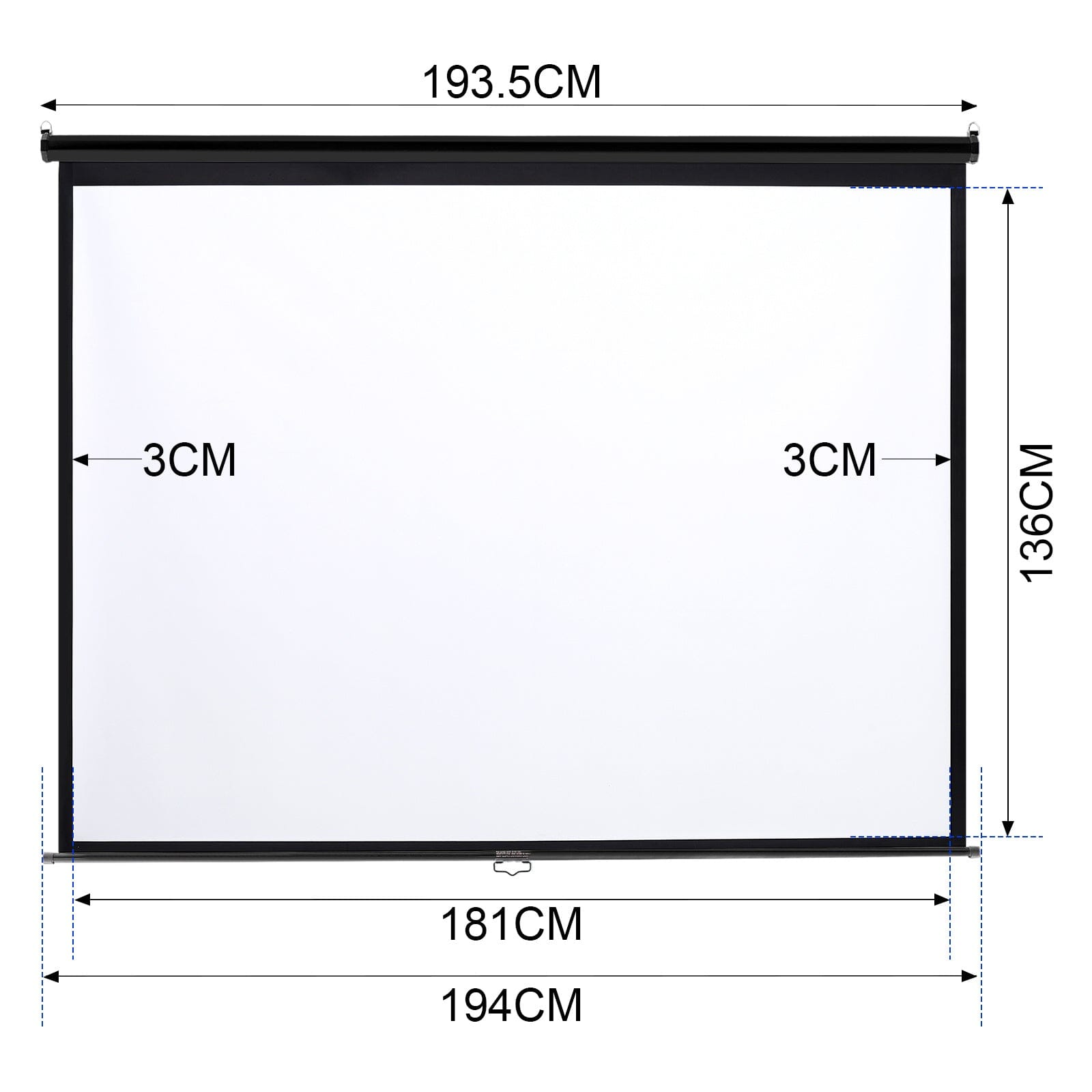4:3 Projector Screen with Manual Pull Down for Home Theater Projector Screens Living and Home