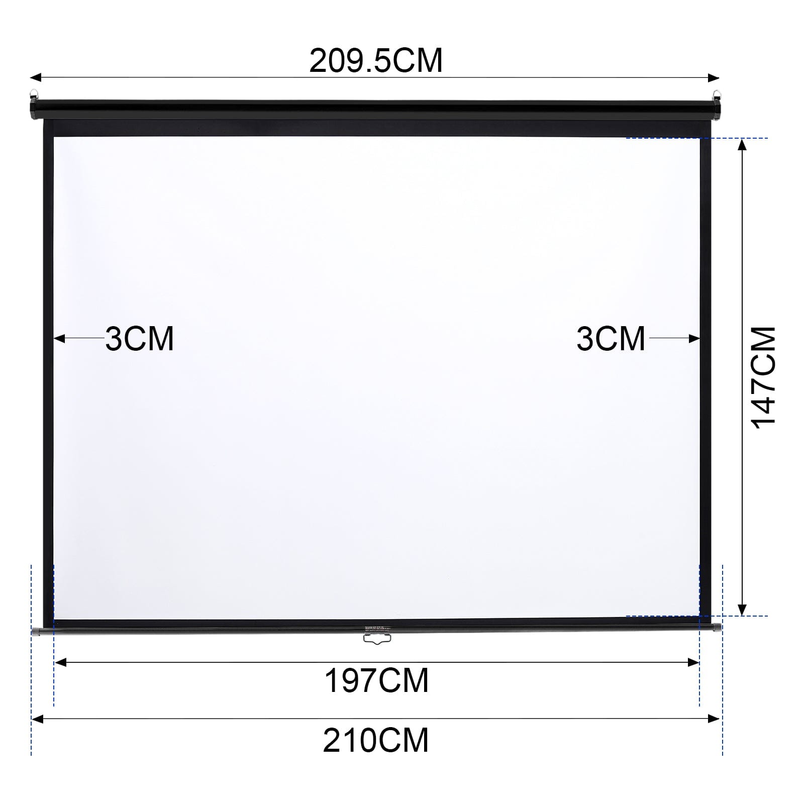 4:3 Projector Screen with Manual Pull Down for Home Theater Projector Screens Living and Home