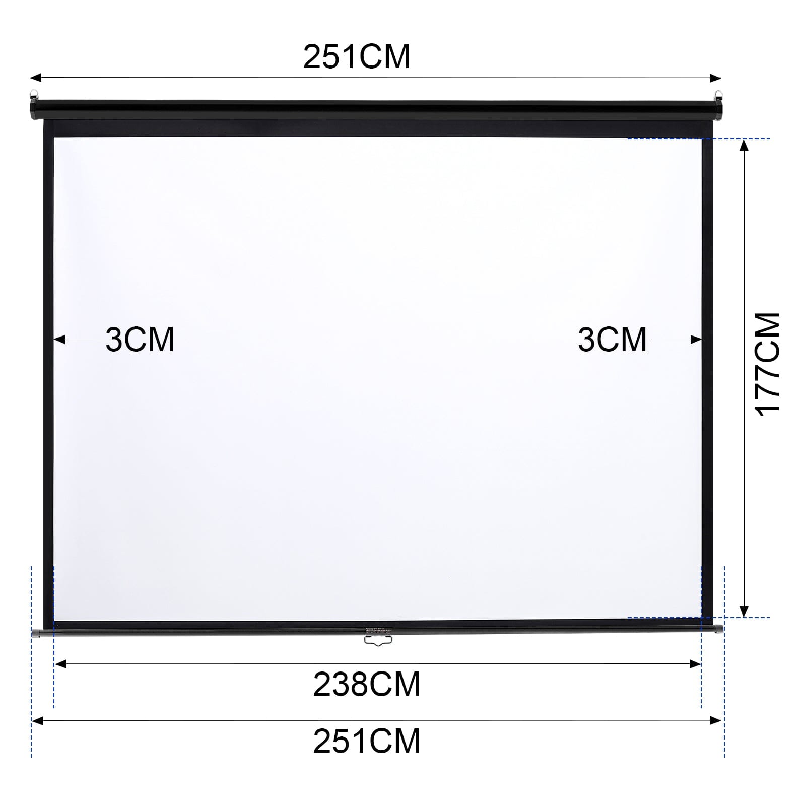 4:3 Projector Screen with Manual Pull Down for Home Theater Projector Screens Living and Home