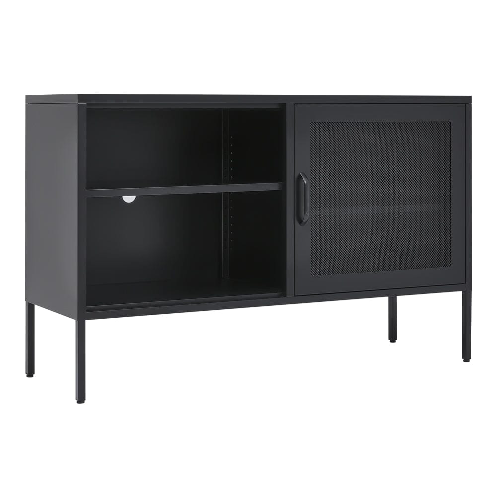 119cm Wide Freestanding Steel File Filing Cabinet with Open Shelves TV Stands Living and Home