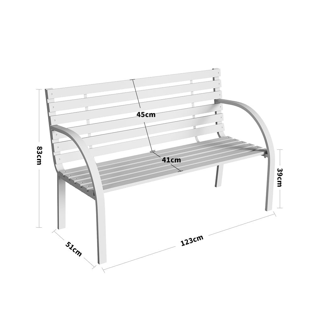 Garden Bench Black Outdoor Patio Park Seat Chair Garden Benches