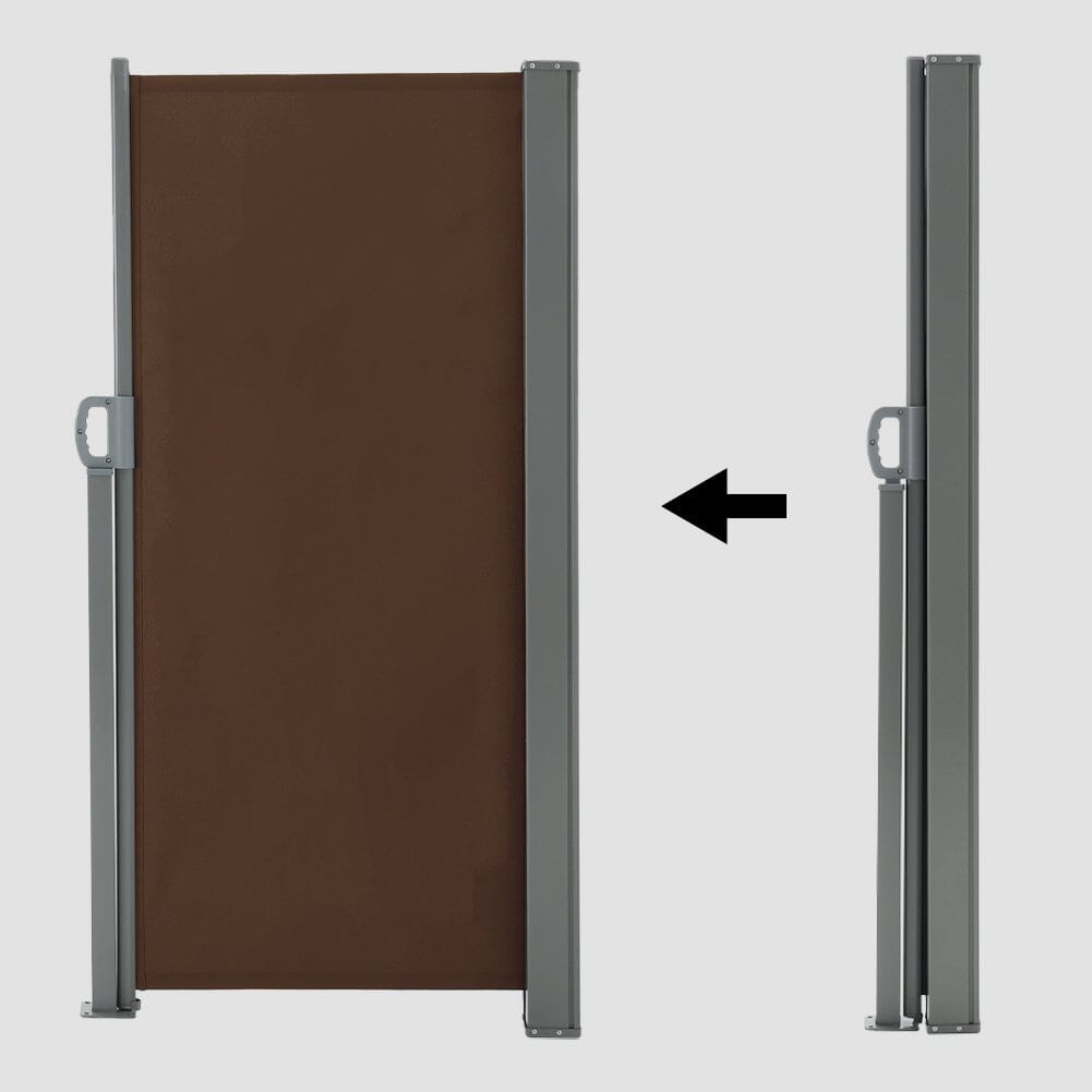 Retractable Single Side Awning - Grey Brown Patio Awnings Living and Home