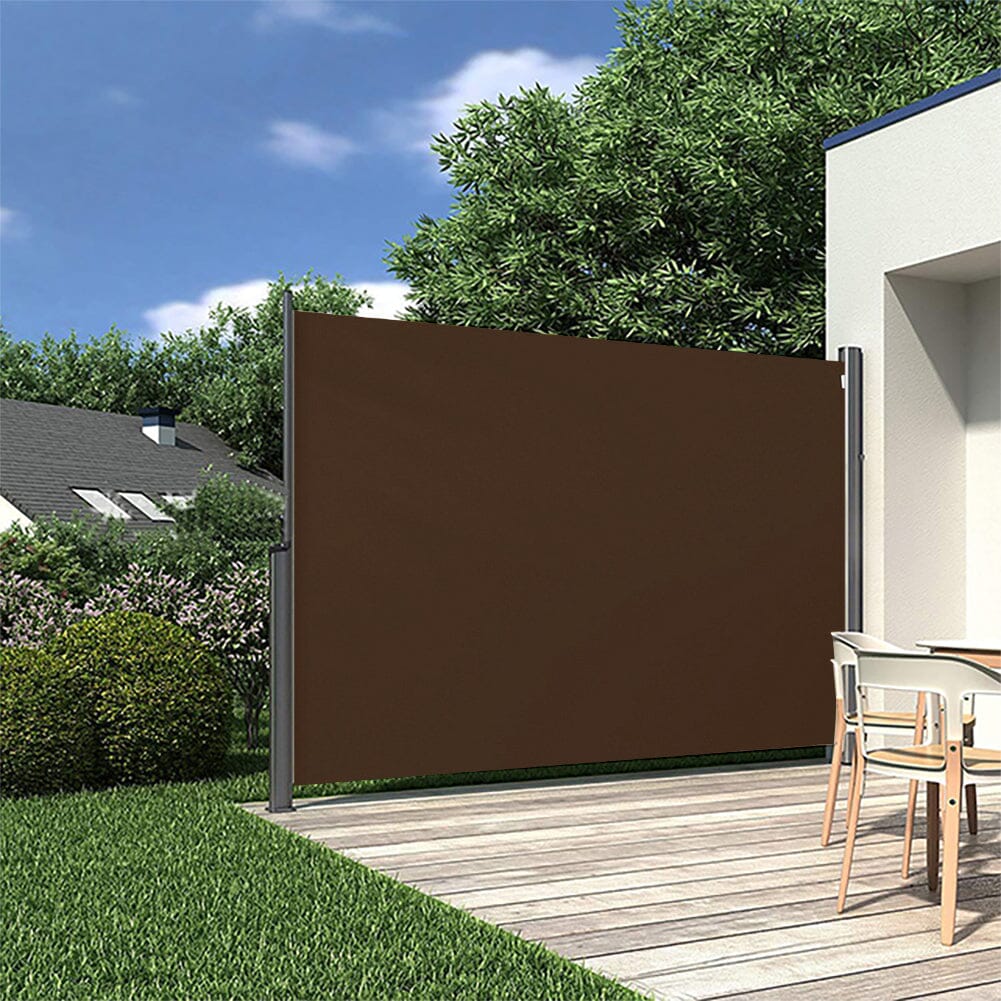 Retractable Single Side Awning - Grey Brown Patio Awnings Living and Home Brown W 300 x H 180 cm