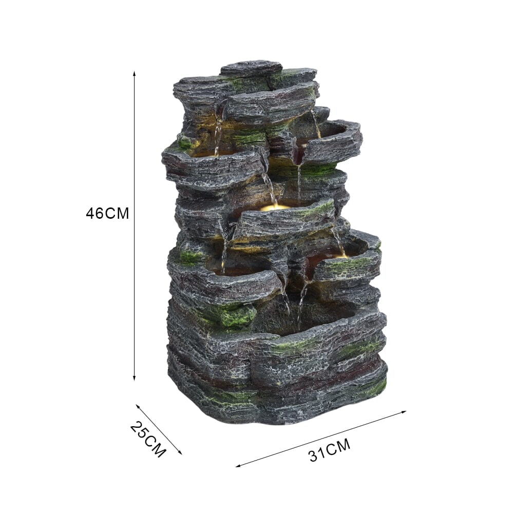 Faux Rock Garden Fountain with Lights Fountains Living and Home