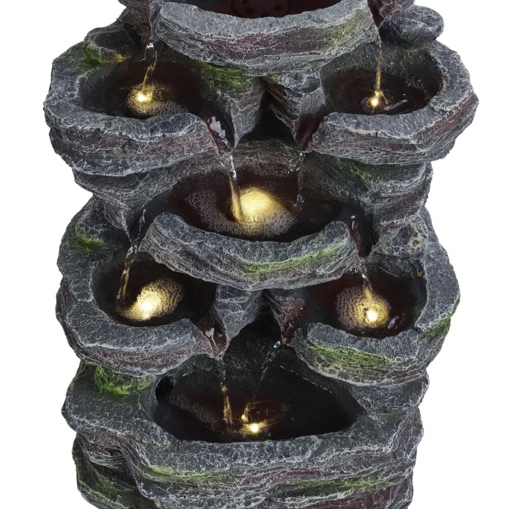 Faux Rock Garden Fountain with Lights Fountains Living and Home