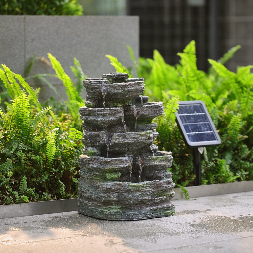 Faux Rock Garden Fountain with Lights Fountains Living and Home