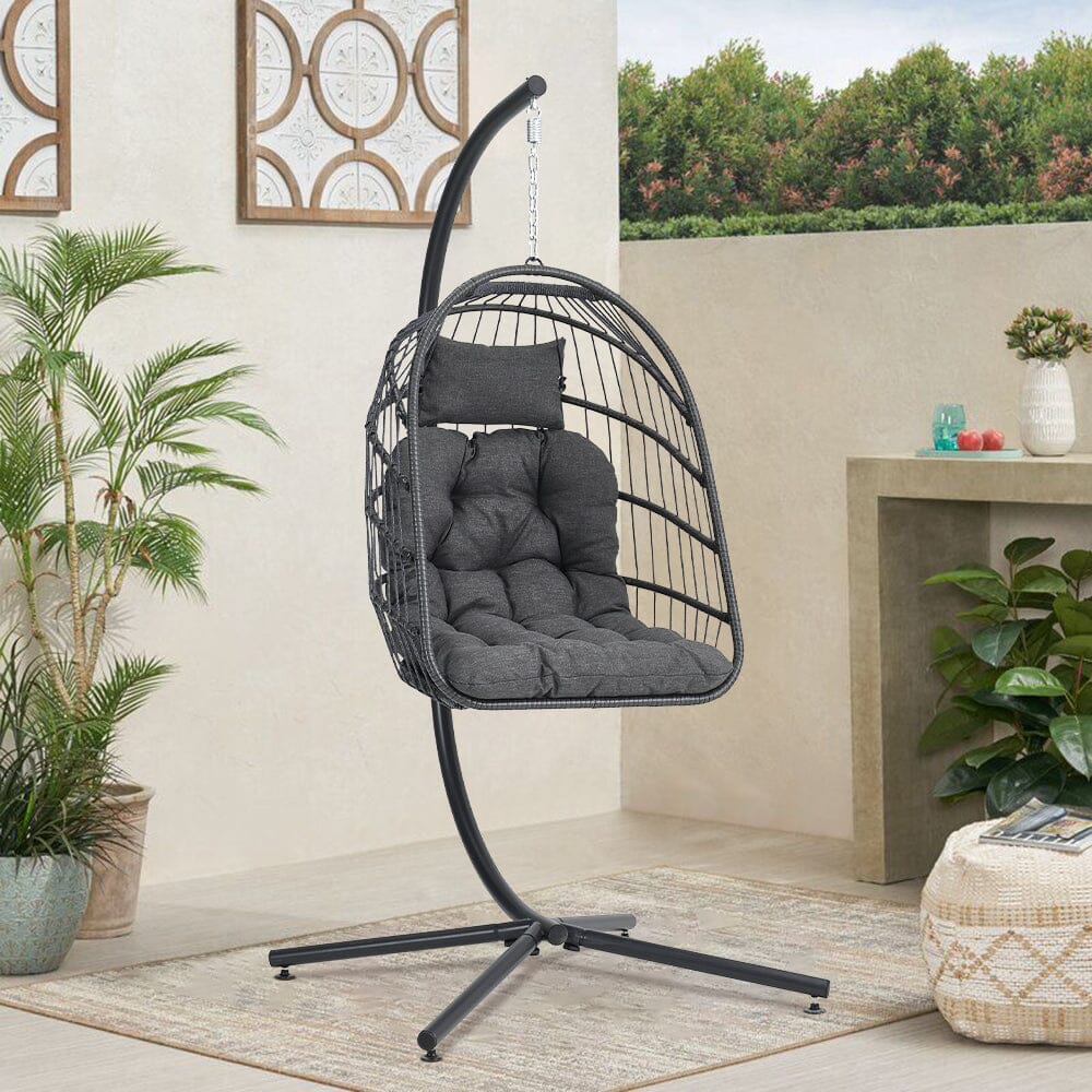 Hanging Chair with Stand and Cushion Patio Swing Chairs Living and Home