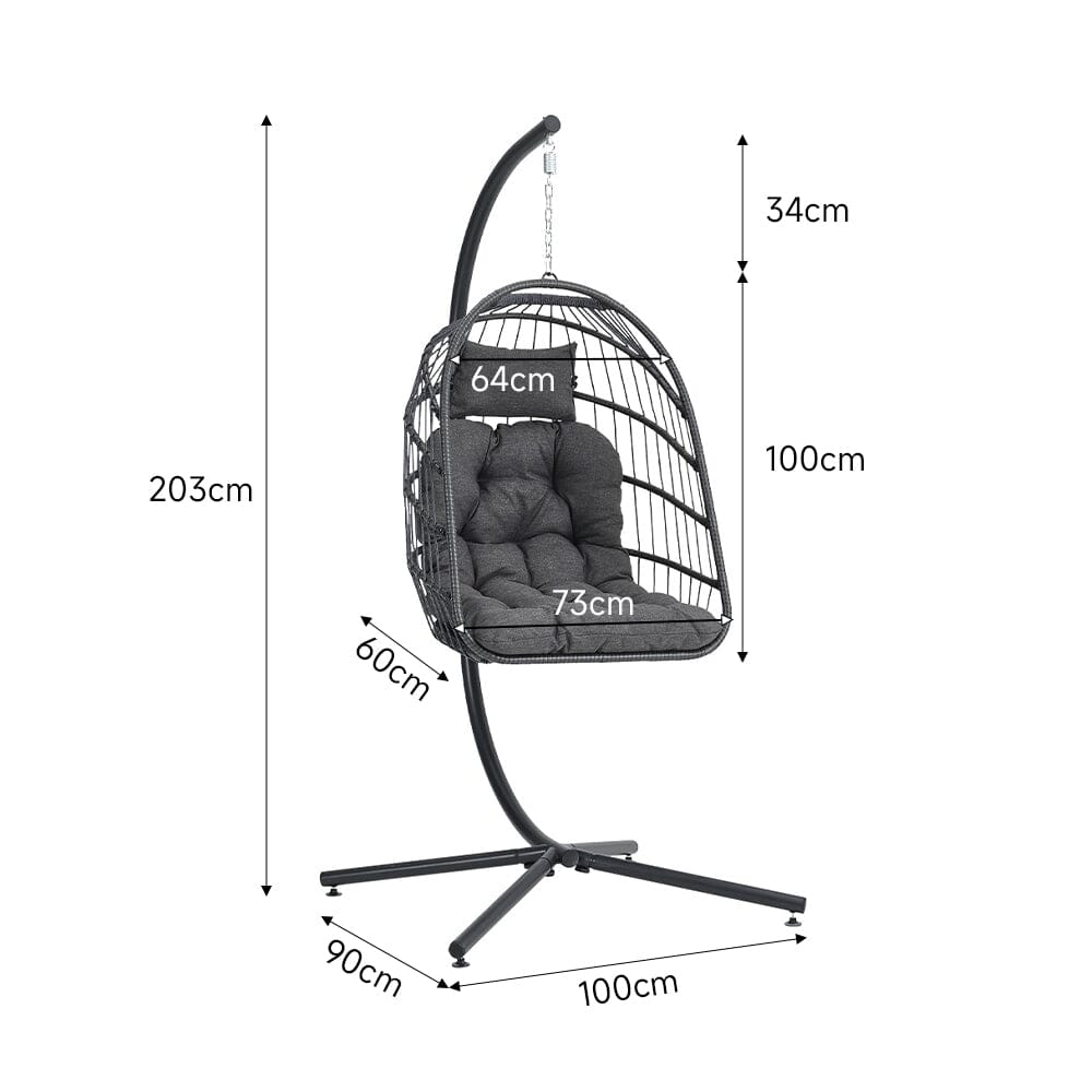 Hanging Chair with Stand and Cushion Patio Swing Chairs Living and Home