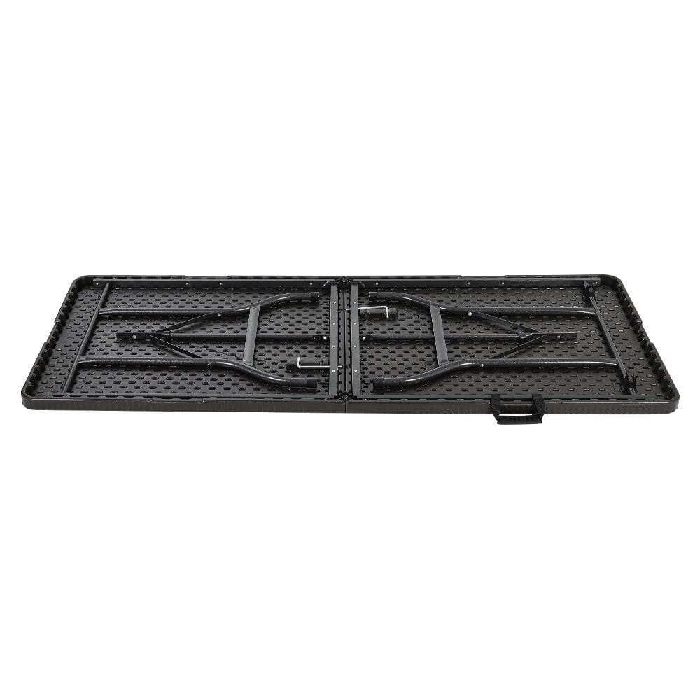 Portable Outdoor Folding Table - Rattan Plastic, Black Collapsible Design Foldtable table Living and Home