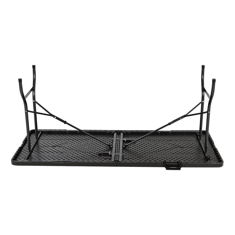 Portable Outdoor Folding Table - Rattan Plastic, Black Collapsible Design Foldtable table Living and Home