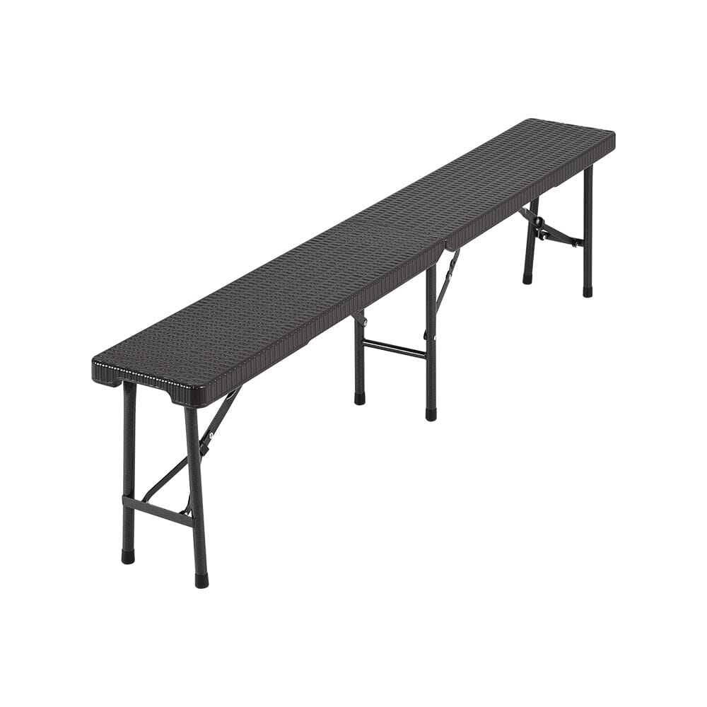 2 pcs Portable Outdoor Folding Chairs - Rattan Plastic, Black Foldable Design Garden Dining Sets Living and Home