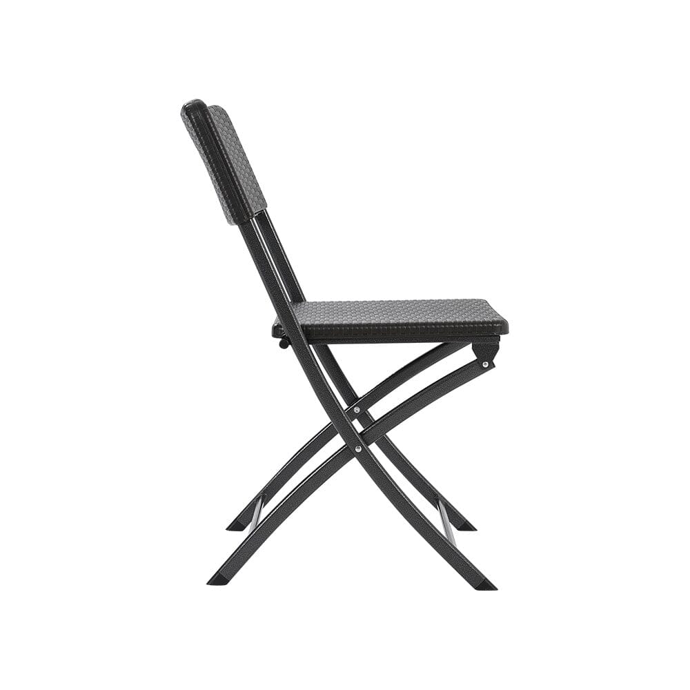 Set of 2 Outdoor Rattan Plastic Folding Chairs for Parties Events and More Garden Dining Sets Living and Home