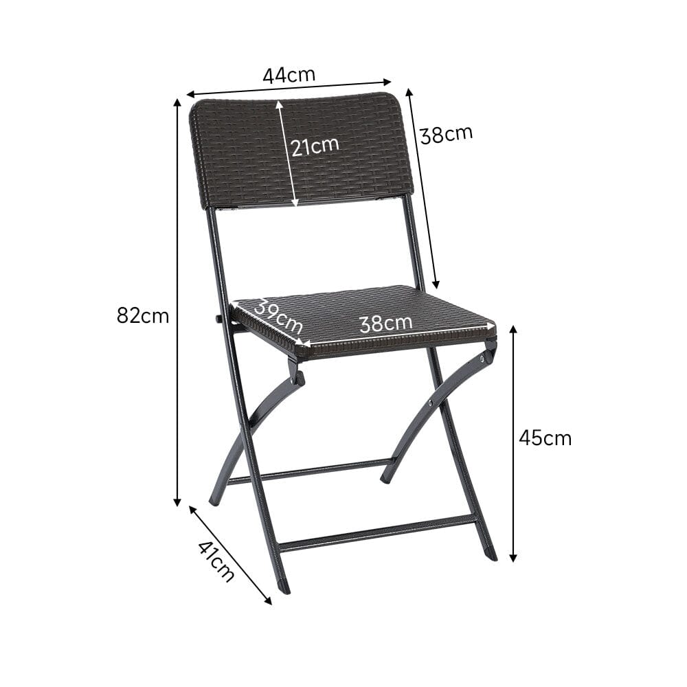 Set of 2 Outdoor Rattan Plastic Folding Chairs for Parties Events and More Garden Dining Sets Living and Home