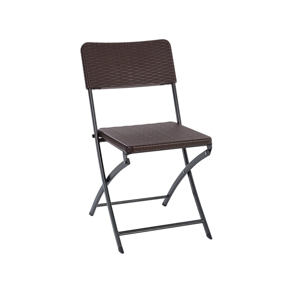 Set of 2 Outdoor Rattan Plastic Folding Chairs for Parties Events and More Garden Dining Sets Living and Home