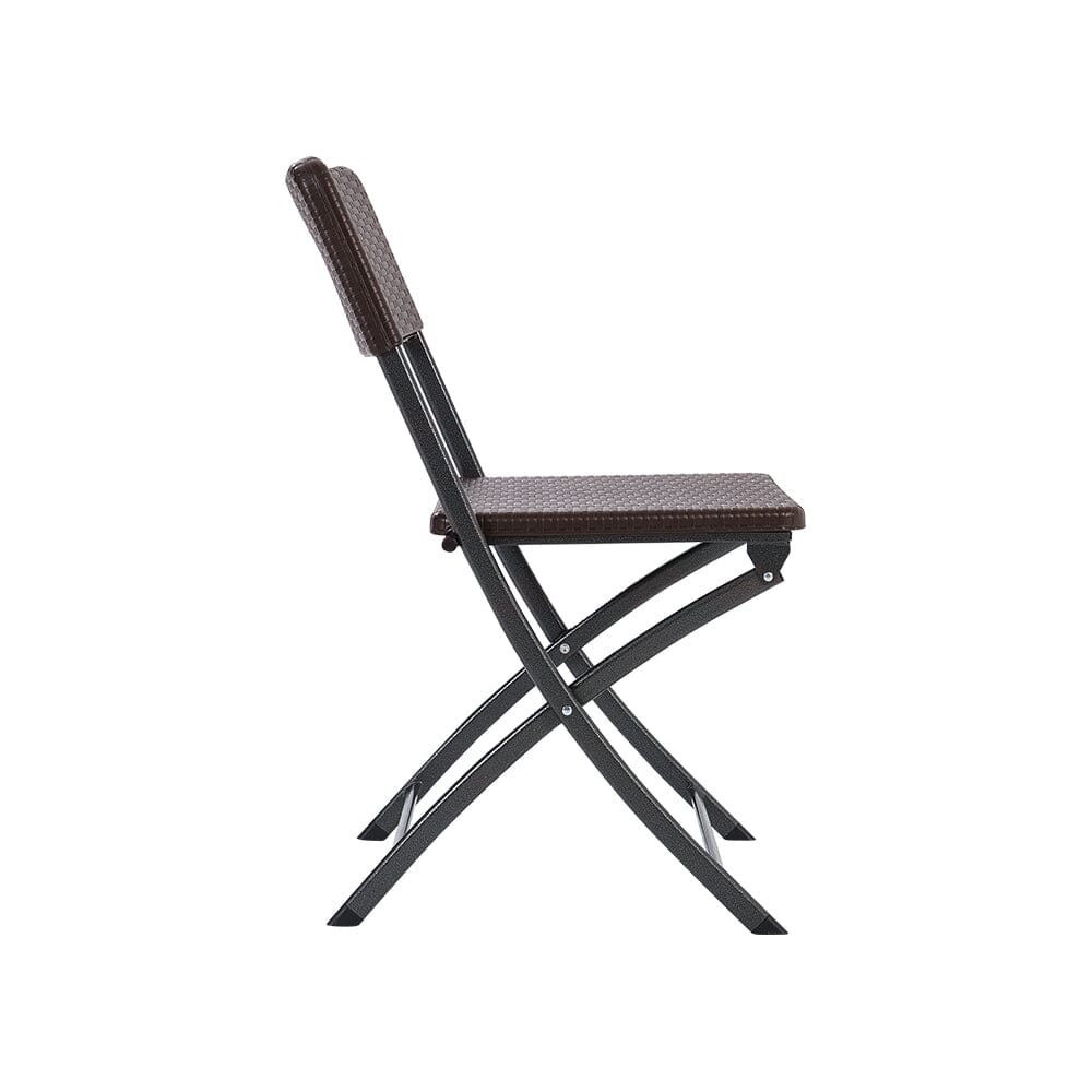 Set of 2 Outdoor Rattan Plastic Folding Chairs for Parties Events and More Garden Dining Sets Living and Home