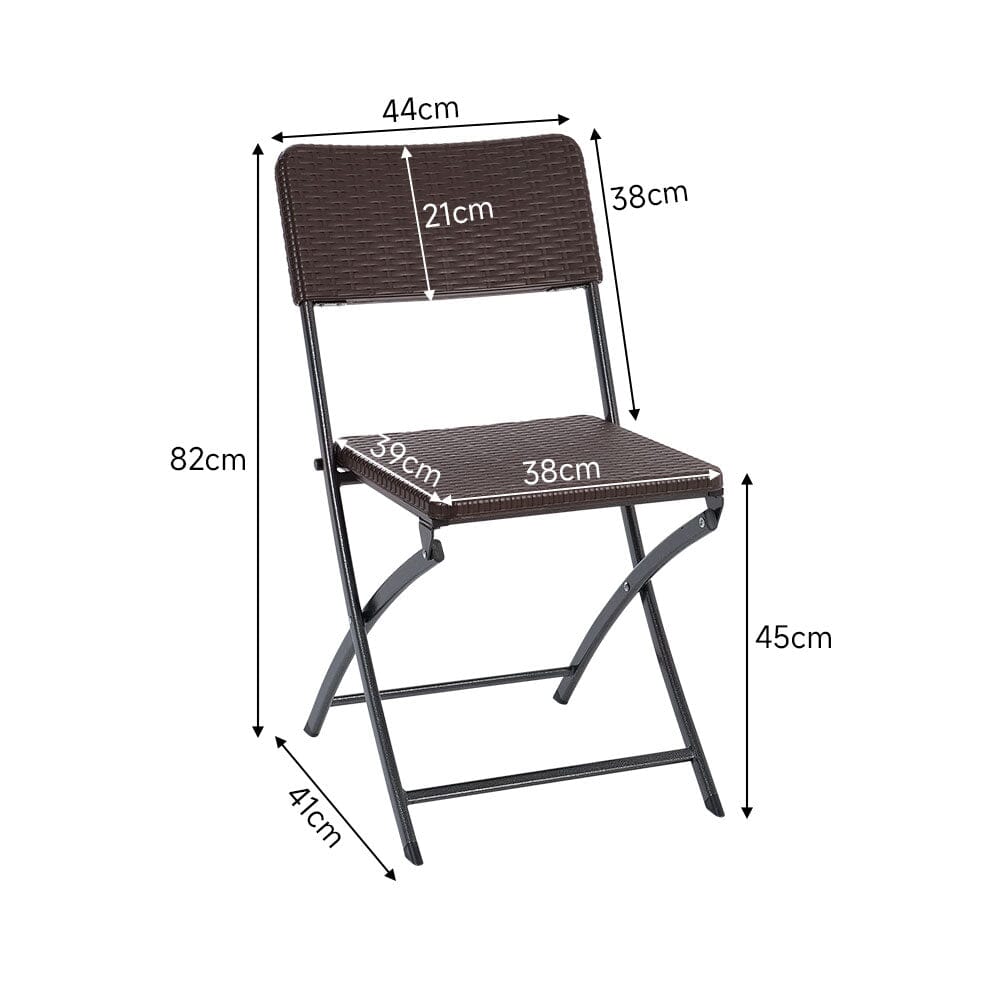 Set of 2 Outdoor Rattan Plastic Folding Chairs for Parties Events and More Garden Dining Sets Living and Home