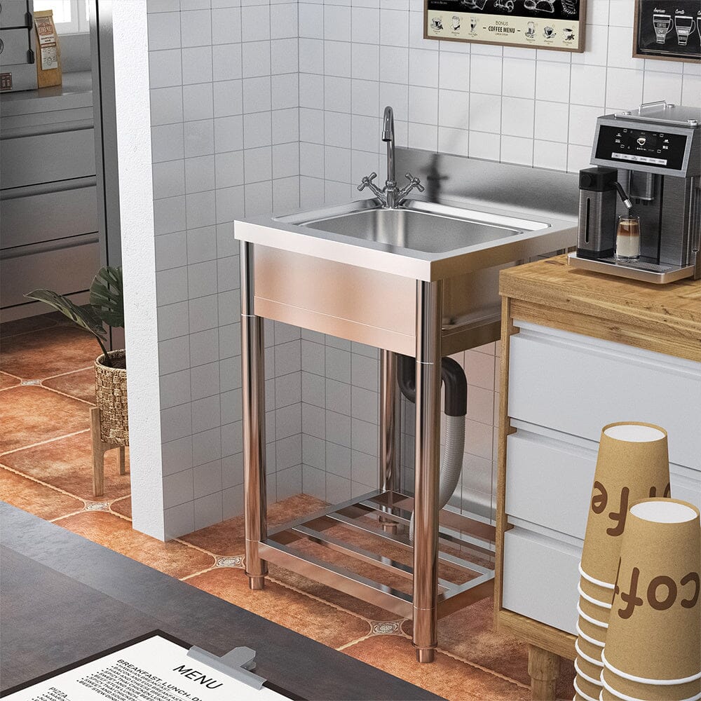 Stainless Steel One Compartment Commercial Sink Living and Home