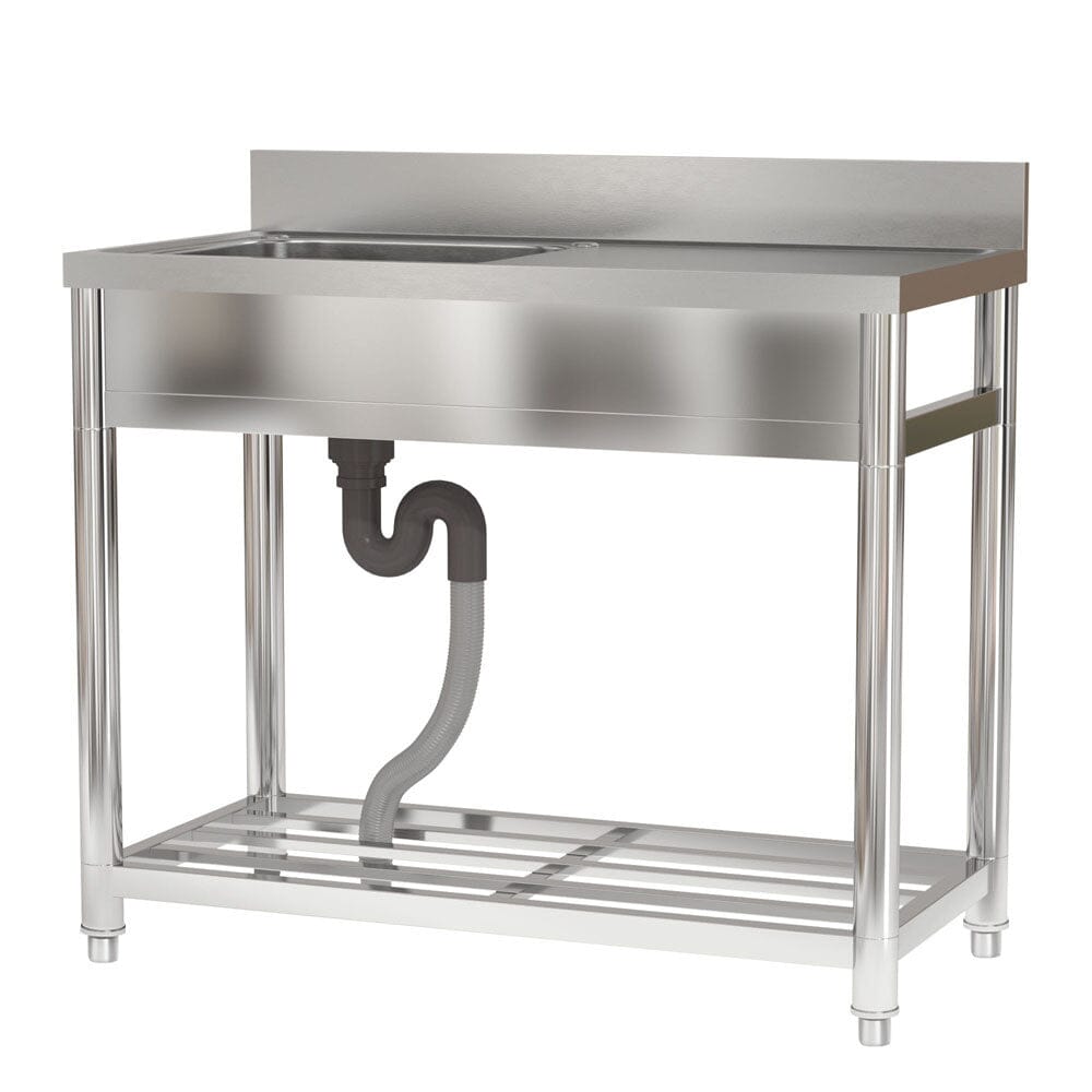 Stainless Steel One Compartment Commercial Sink with Right Drainboard Living and Home