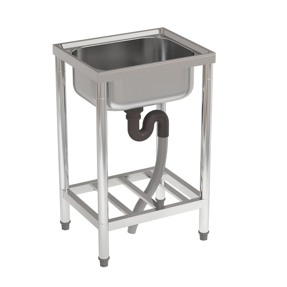 Stainless Steel One Compartment Commercial Kitchen Sink with Left Drainboard Kitchen Sinks Living and Home