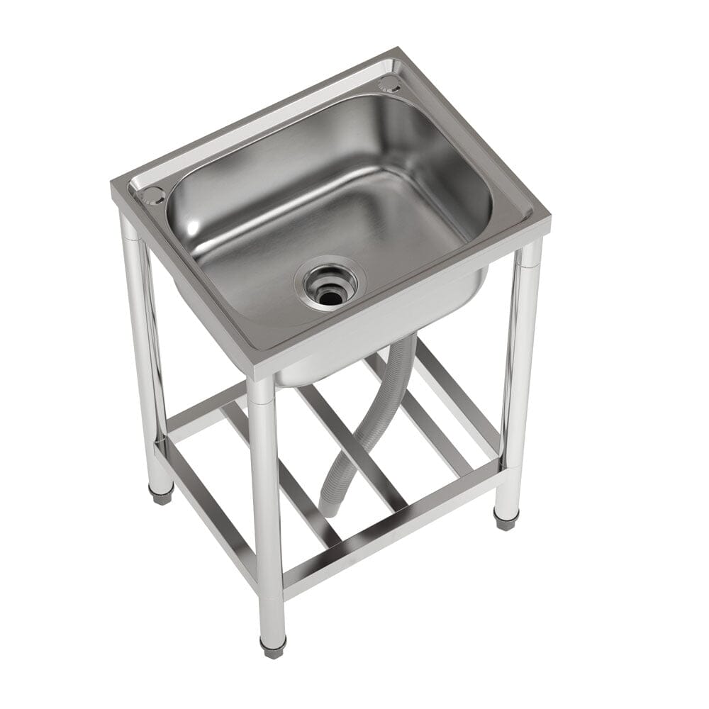 Stainless Steel One Compartment Commercial Kitchen Sink with Left Drainboard Kitchen Sinks Living and Home