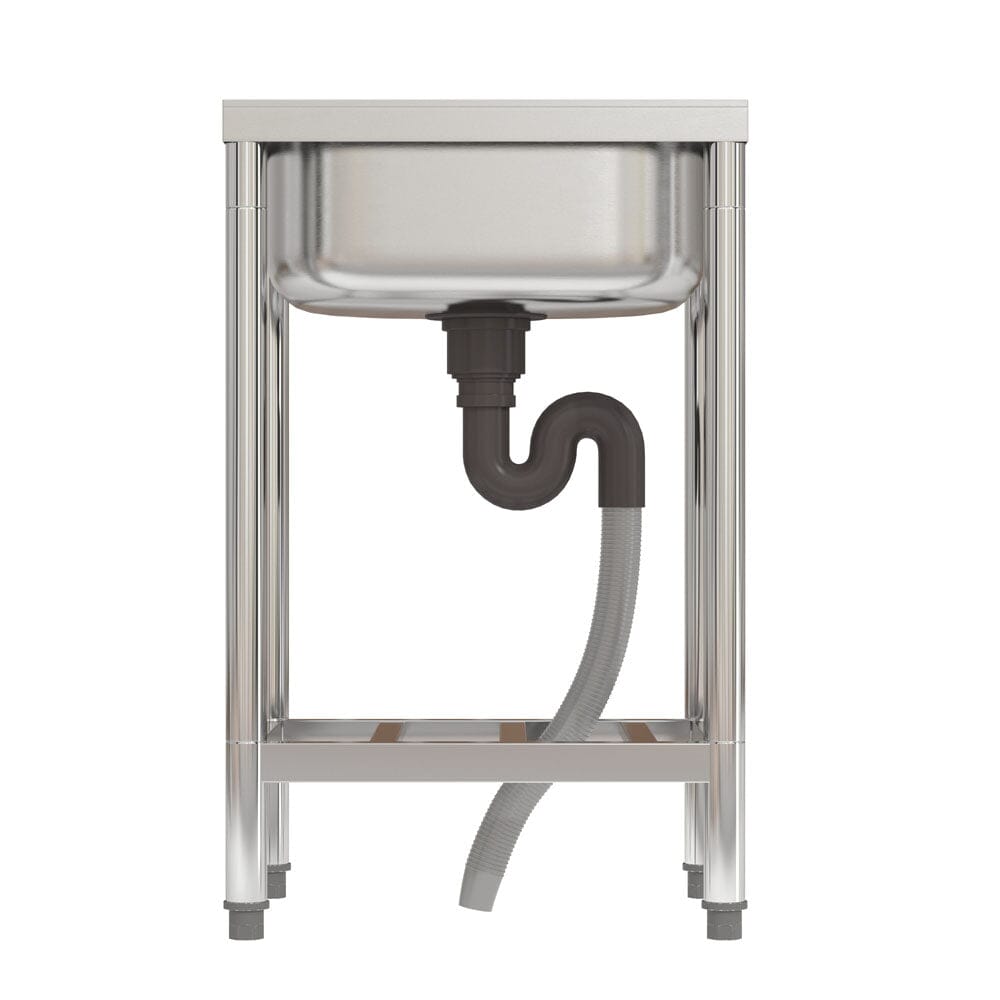 Stainless Steel One Compartment Commercial Kitchen Sink with Left Drainboard Kitchen Sinks Living and Home