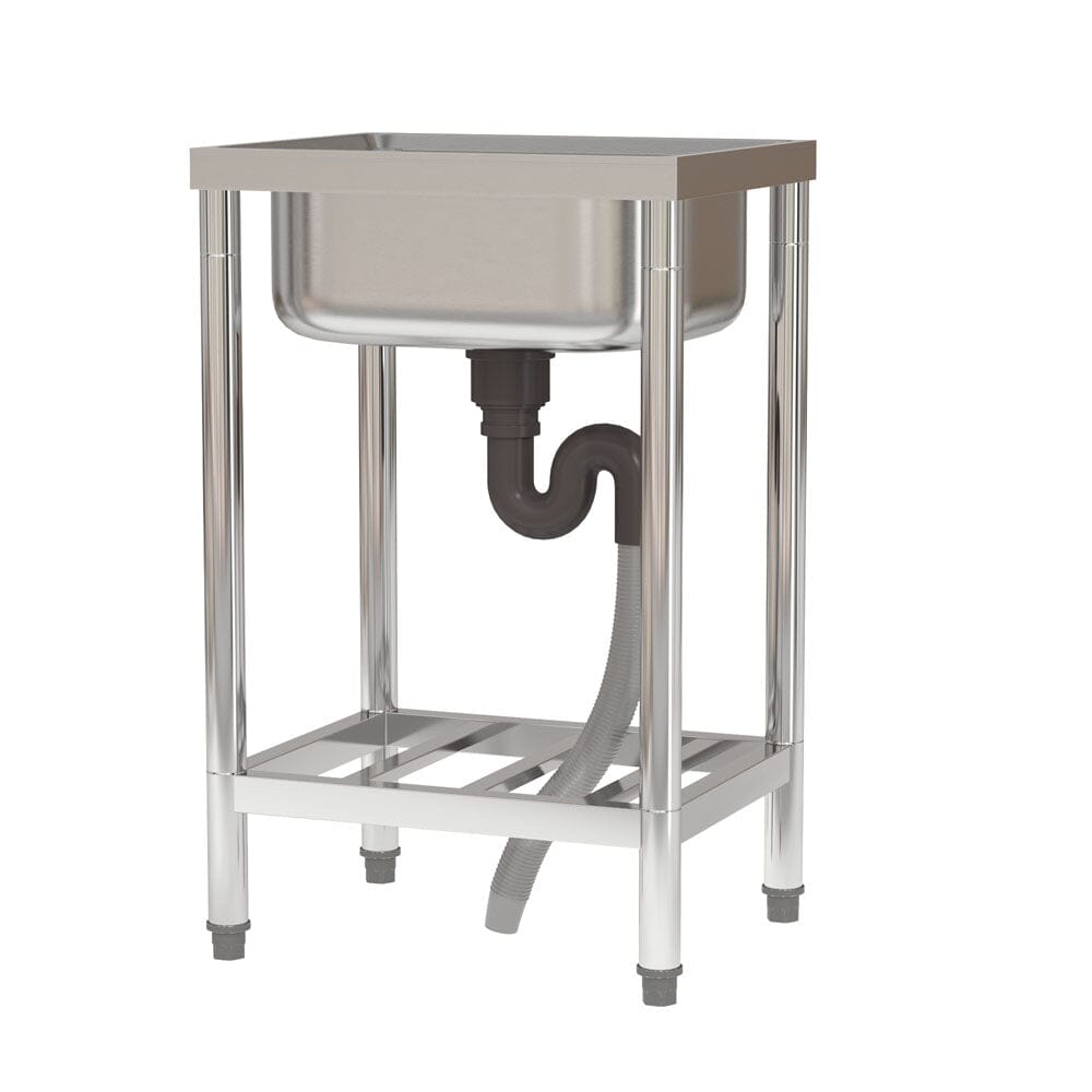 Stainless Steel One Compartment Commercial Kitchen Sink with Left Drainboard Kitchen Sinks Living and Home