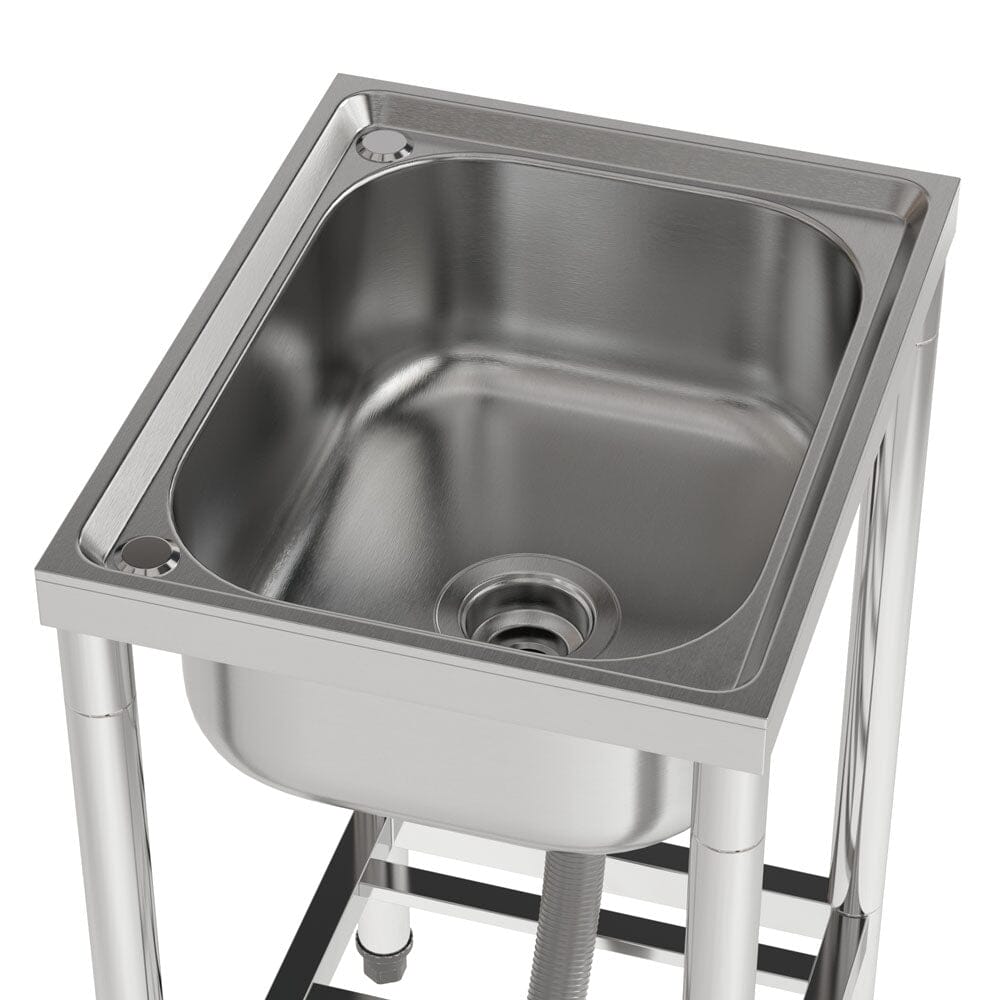 Stainless Steel One Compartment Commercial Kitchen Sink with Left Drainboard Kitchen Sinks Living and Home
