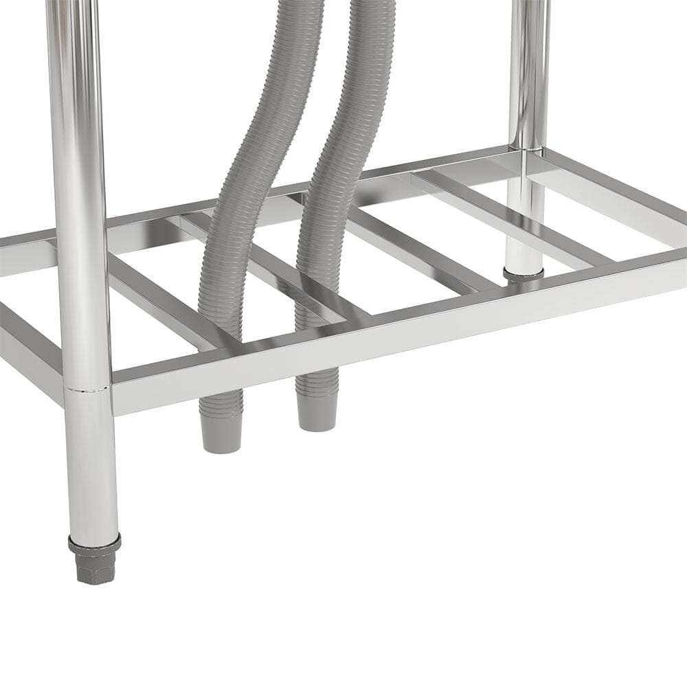 Two Compartment Stainless Steel Sink with Shelf Kitchen Sinks Living and Home