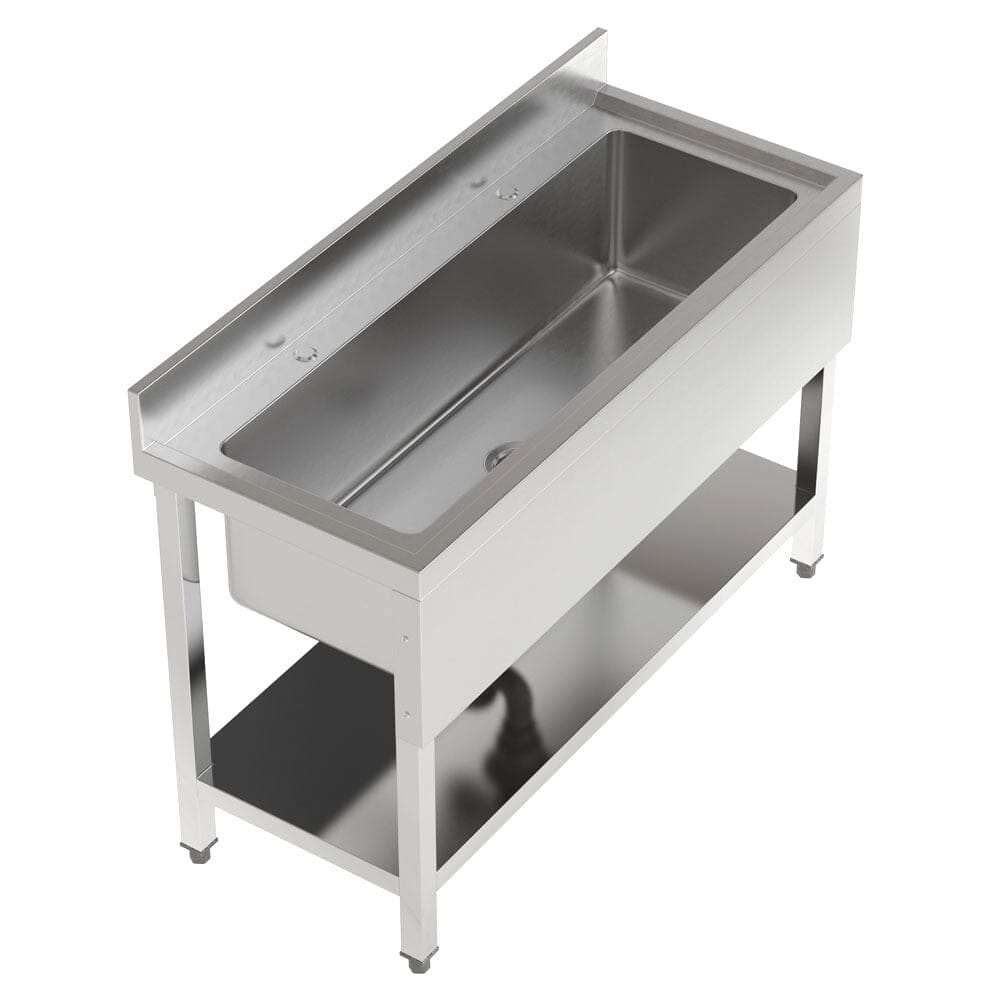 Premium Stainless Steel Deep Sink with Front Surround and Shelf Living and Home