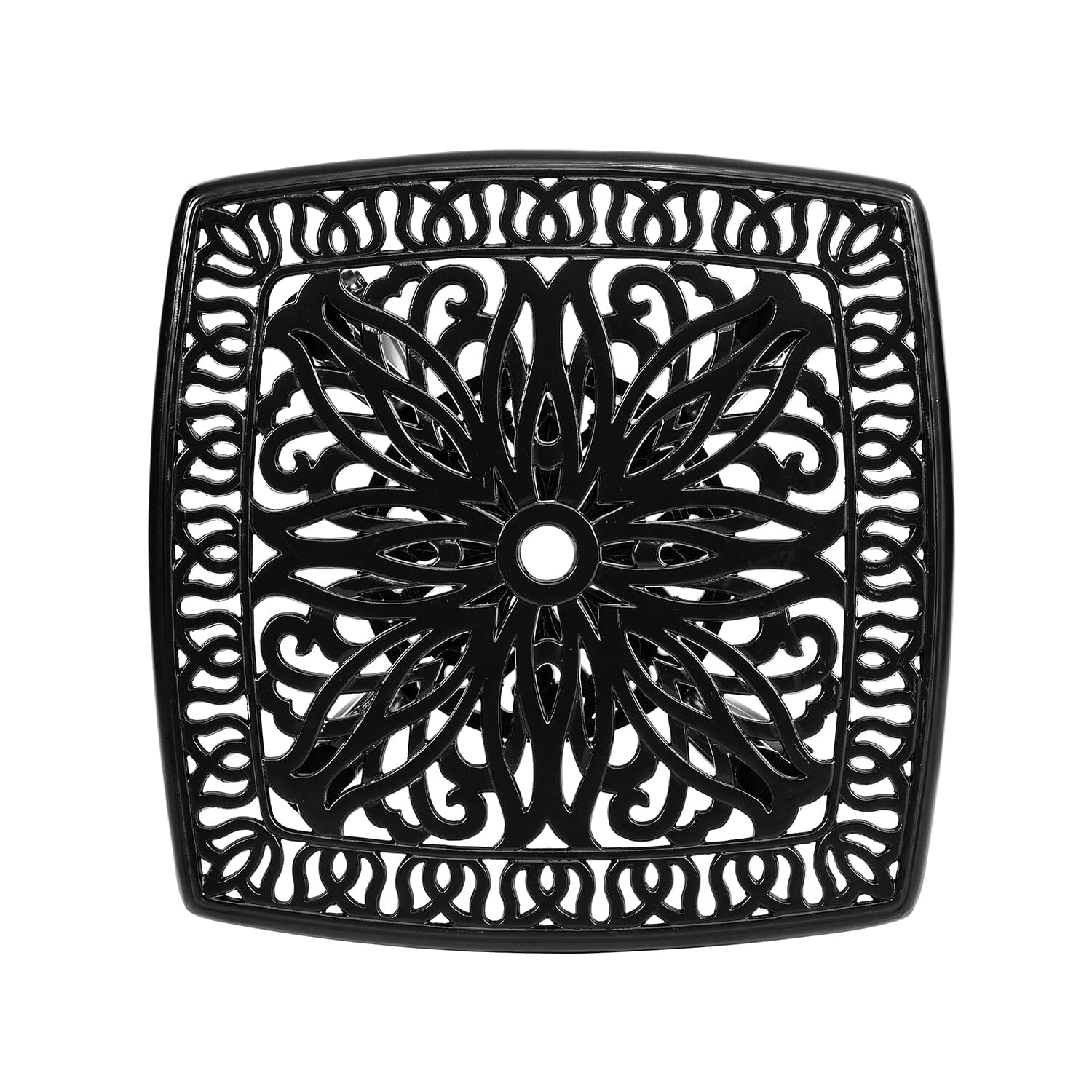 Square Cast Aluminum Outdoor Bistro Table Black Garden Dining Tables Living and Home