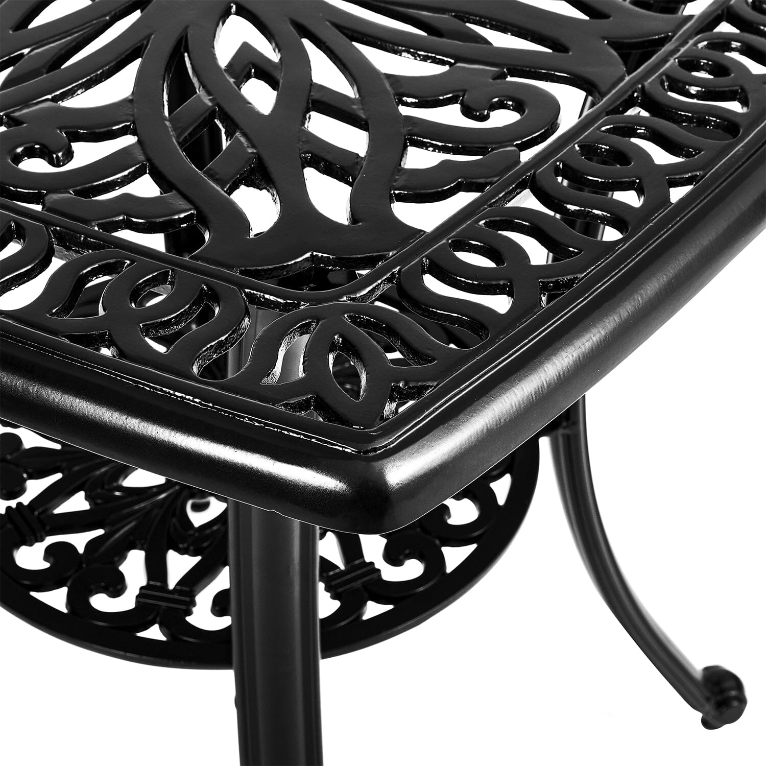 Square Cast Aluminum Outdoor Bistro Table Black Garden Dining Tables Living and Home