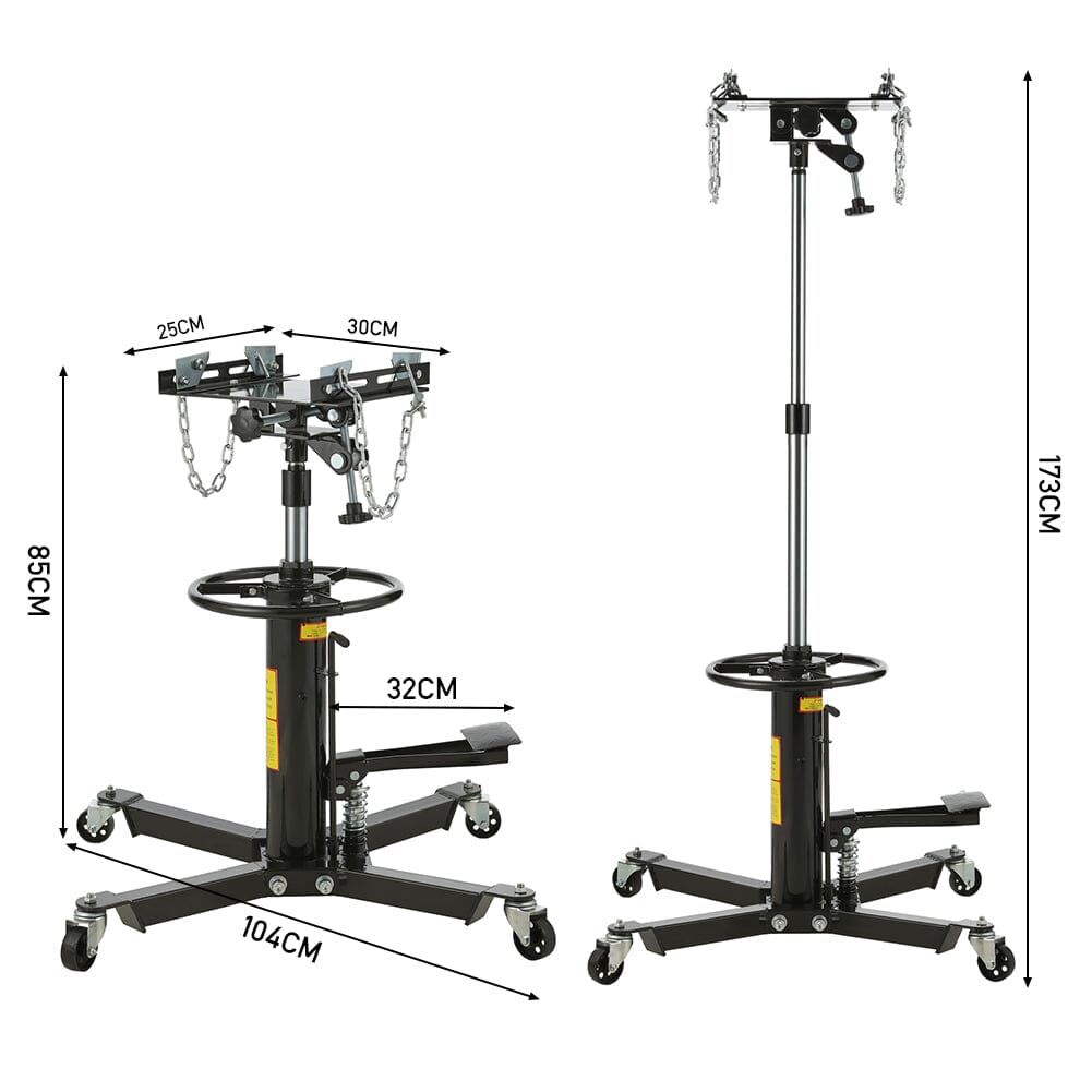 104 cm Wide 2 Stage 0.5 Ton Hydraulic Transmission Jack Cranes Living and Home black
