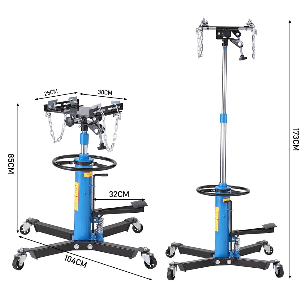 104 cm Wide 2 Stage 0.5 Ton Hydraulic Transmission Jack Cranes Living and Home blue
