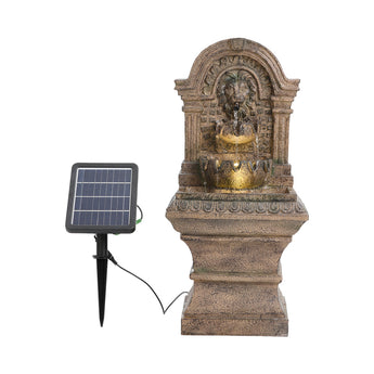 63CM Height Solar-Powered Garden Cascading Water Fountain with LED Light