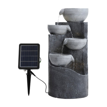 30CM Dia. Solar-Powered Garden Cascading Water Fountain with LED Light
