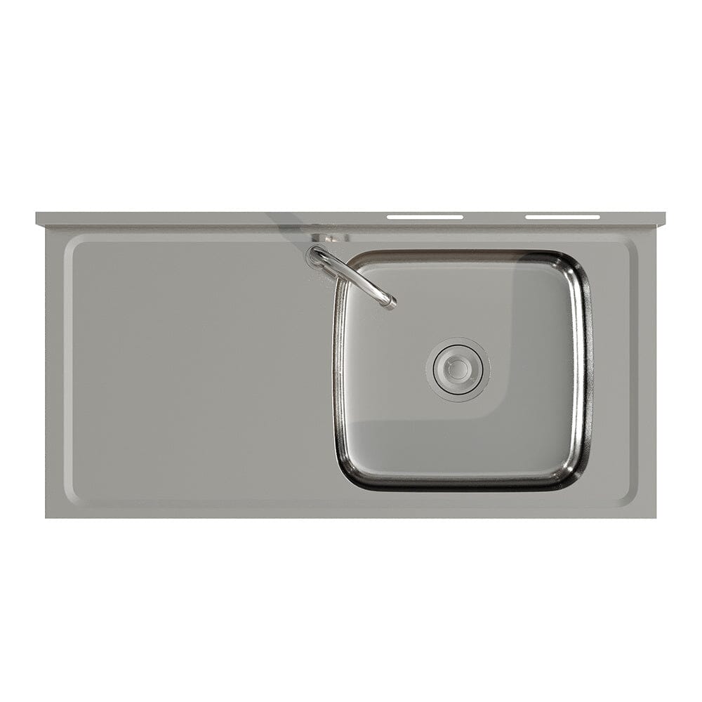 Stainless Steel One Compartment Sink with Shelves Living and Home